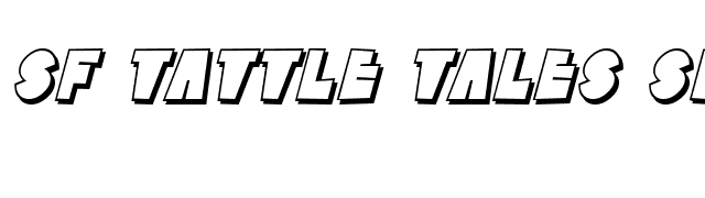 SF Tattle Tales Shadow Italic font preview