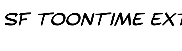 SF Toontime Extended Italic font preview