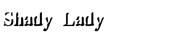 Shady Lady font preview