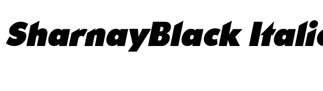 SharnayBlack Italic font preview