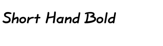 Short Hand Bold font preview