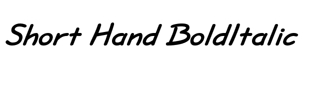 Short Hand BoldItalic font preview