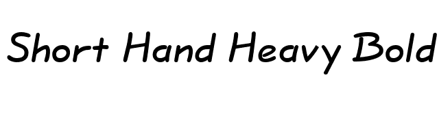 Short Hand Heavy Bold font preview