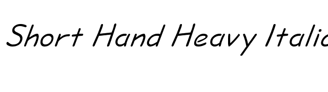 Short Hand Heavy Italic font preview