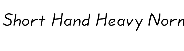 Short Hand Heavy Normal font preview