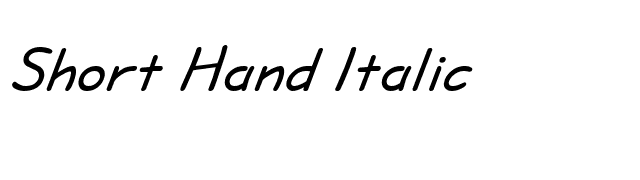 Short Hand Italic font preview