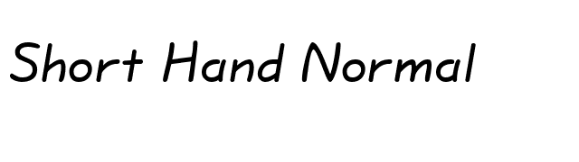 Short Hand Normal font preview