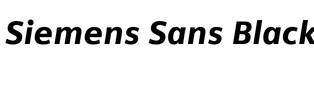 Siemens Sans Black Italic font preview