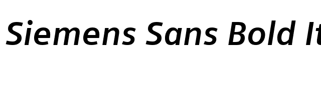 Siemens Sans Bold Italic font preview