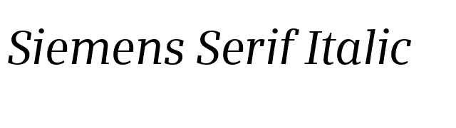 Siemens Serif Italic font preview