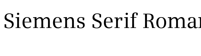 Siemens Serif Roman font preview