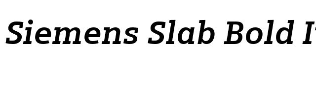 Siemens Slab Bold Italic font preview