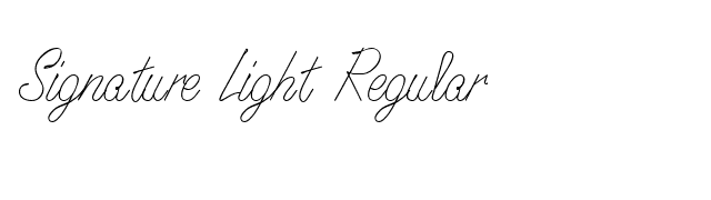 Signature Light Regular font preview