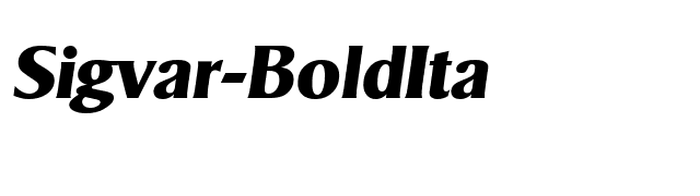 Sigvar-BoldIta font preview