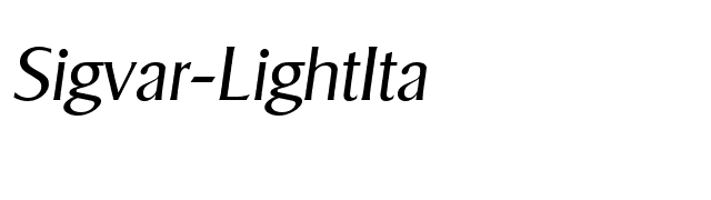 Sigvar-LightIta font preview