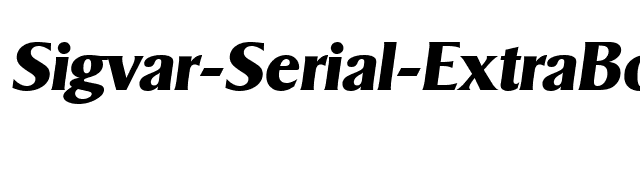 Sigvar-Serial-ExtraBold-RegularItalic font preview