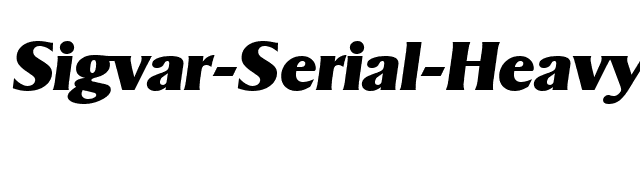 Sigvar-Serial-Heavy-RegularItalic font preview