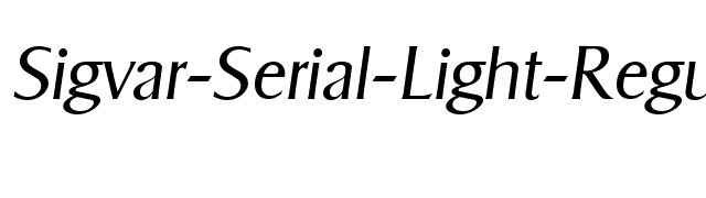 Sigvar-Serial-Light-RegularItalic font preview