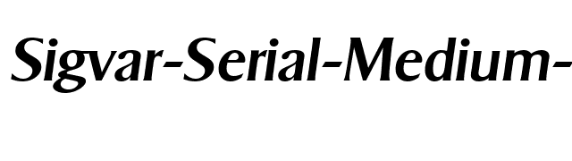 Sigvar-Serial-Medium-RegularItalic font preview