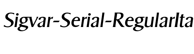 Sigvar-Serial-RegularItalic font preview