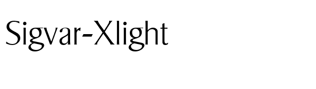 Sigvar-Xlight font preview