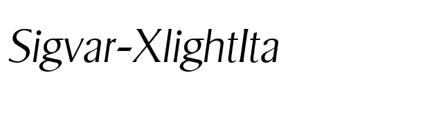 Sigvar-XlightIta font preview