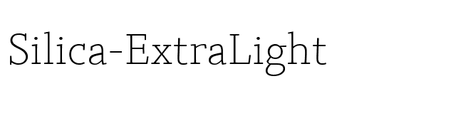 Silica-ExtraLight font preview