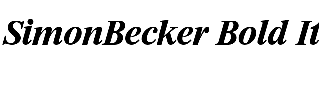 SimonBecker Bold Italic font preview