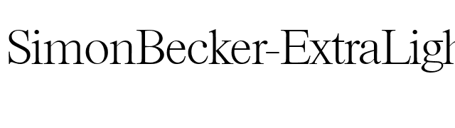 SimonBecker-ExtraLight font preview