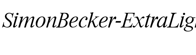 SimonBecker-ExtraLight Italic font preview