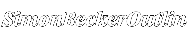 SimonBeckerOutline-BoldItalic font preview