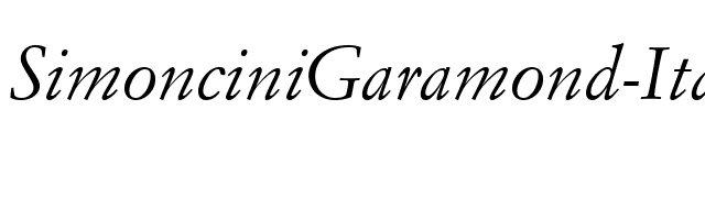 SimonciniGaramond-Italic font preview