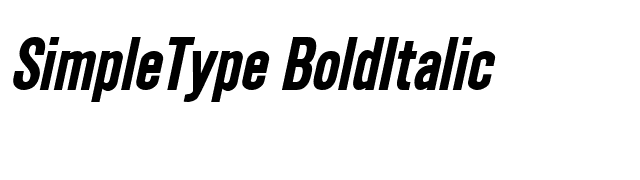 SimpleType BoldItalic font preview