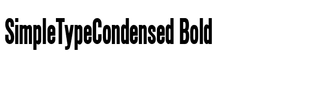 SimpleTypeCondensed Bold font preview