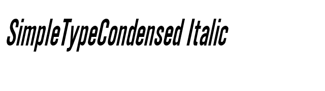 SimpleTypeCondensed Italic font preview