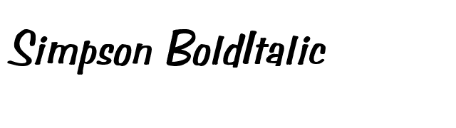 Simpson BoldItalic font preview