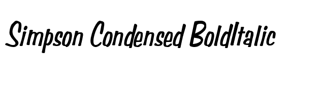 Simpson Condensed BoldItalic font preview