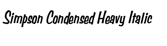 Simpson Condensed Heavy Italic font preview