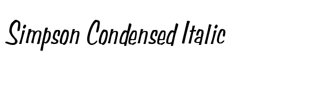 Simpson Condensed Italic font preview