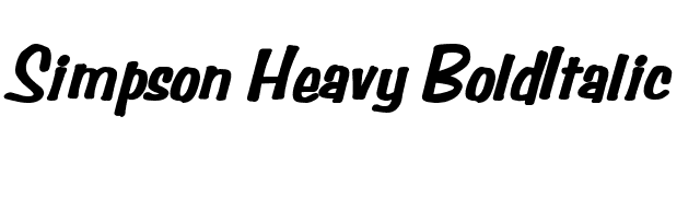 Simpson Heavy BoldItalic font preview