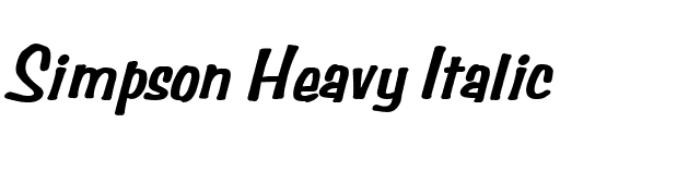 Simpson Heavy Italic font preview