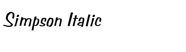 Simpson Italic font preview