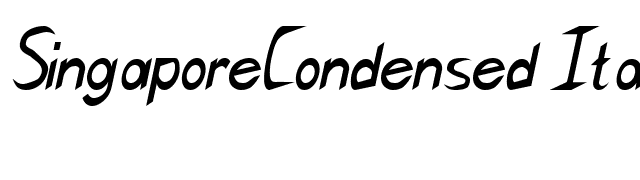 SingaporeCondensed Italic font preview