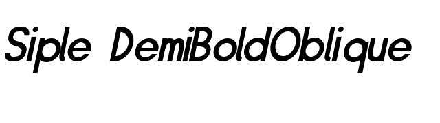 Siple DemiBoldOblique font preview