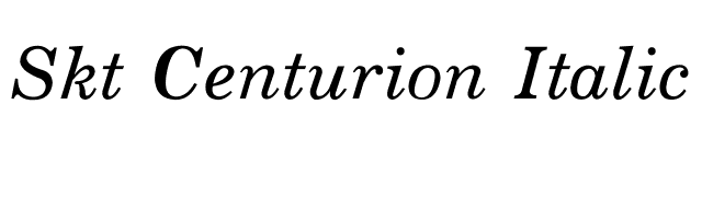 Skt Centurion Italic font preview