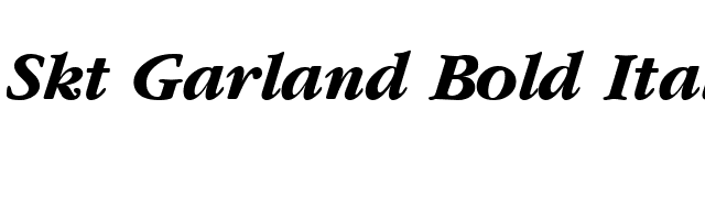 Skt Garland Bold Italic font preview