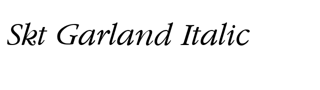 Skt Garland Italic font preview