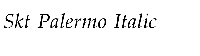 Skt Palermo Italic font preview