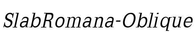 SlabRomana-Oblique font preview