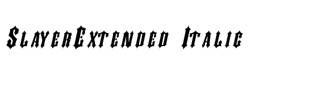 SlayerExtended Italic font preview